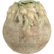 Clayre & Eef Bloempot Ø 18x18 cm Beige Terracotta Olijven