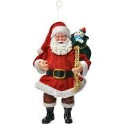 Clayre & Eef Kersthanger Kerstman 17 cm Rood Textiel