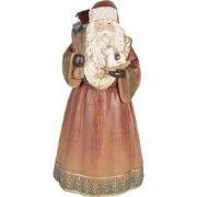 Clayre & Eef Kerstdecoratie Beeld Kerstman 20x18x39 cm Rood Kunststof