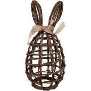 Clayre & Eef Decoratie Beeld Konijn 23x22x45 cm Bruin Rotan