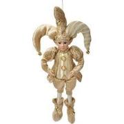 Clayre & Eef Decoratie Hanger Elf 14x10x38 cm Beige Textiel