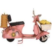 Clayre & Eef Decoratie Beeld Scooter 12x6x8 cm Roze Metaal