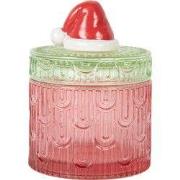 Clayre & Eef Voorraadpot Ø 9x12 cm Rood Glas