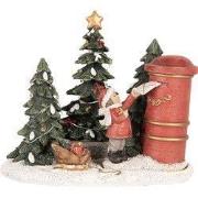 Clayre & Eef Kerstdecoratie met LED-verlichting Kind 16x12x14 cm Rood ...