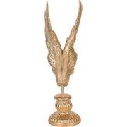 Clayre & Eef Decoratie Beeld Vleugels 10x10x33 cm Goudkleurig Kunststo...