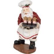 Clayre & Eef Kerstdecoratie Beeld Kerstman 17x16x28 cm Rood Kunststof