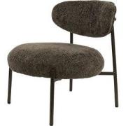 Fauteuil Bruin Stof - Zithoogte 41cm - Round