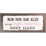 Clayre & Eef Tekstbord 13x30 cm Wit Zwart Metaal