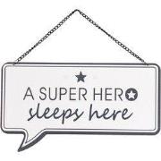 Clayre & Eef Tekstbord 24x14 cm Wit Metaal