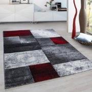 Hawaii Modern Vloerkleed Rood / Grijs - Laagpolig Tapijt- 80x300 CM