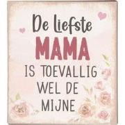 Clayre & Eef Tekstbord 13x15 cm Beige Metaal