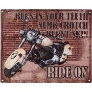 Clayre & Eef Tekstbord 20x25 cm Bruin IJzer Motor