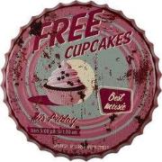 Clayre & Eef Tekstbord Ø 50 cm Roze IJzer