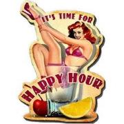 Clayre & Eef Wanddecoratie 32x45 cm Beige Roze IJzer