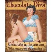 Clayre & Eef Tekstbord 20x25 cm Bruin IJzer Chocolade