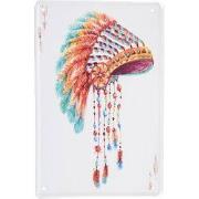 Clayre & Eef Wanddecoratie 20x30 cm Wit Rood Metaal