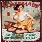 Clayre & Eef Tekstbord 25x33 cm Geel Rood IJzer