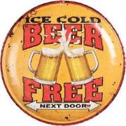 Clayre & Eef Tekstbord Ø 35 cm Geel IJzer