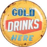 Clayre & Eef Tekstbord Ø 35 cm Geel IJzer