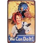 Clayre & Eef Wanddecoratie 20x30 cm Geel Blauw Metaal