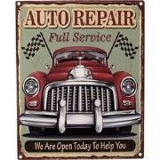 Clayre & Eef Tekstbord 20x25 cm Groen Rood IJzer Auto