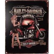 Clayre & Eef Tekstbord 20x25 cm Zwart Rood IJzer Motor