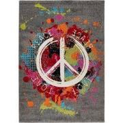 Outlet - Freestyle Peace Vloerkleed Laagpolig Grijs Multi- 120x170 CM