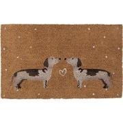 Clayre & Eef Deurmat 75x45 cm Bruin Kokos Teckels