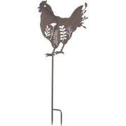 Clayre & Eef Tuinsteker Kip 47x2x124 cm Bruin Metaal