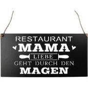 Clayre & Eef Tekstbord 40x20 cm Zwart Metaal