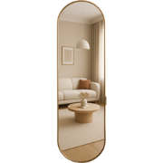 MISOU Wandspiegel - Rose Goud - Ovale Spiegel - Passpiegel - Wanddecor...