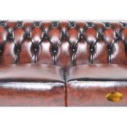 Chesterfield Bank Original Leer | 1 + 2 + 3 zits | Antiek Bruin | 12 j...