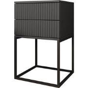 Meubella - Nachtkastje Sylvester 7 - Antraciet - 40 cm