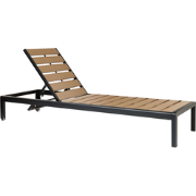 NARDO  - Strandstoel - Zwart/Bruin - Aluminium