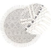 BULDAN - Modern vloerkleed - Gebroken wit - Ã¸ 140 cm - Wol