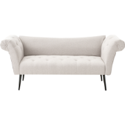 NANTILLY - Chaise longue - Lichtbeige - Stof