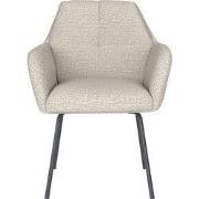 Eetkamerstoel Off White Stof - Zithoogte 45cm - Pete