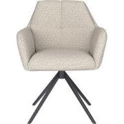 Eetkamerstoel Pete Off-White Metalen Swivel - Giga Meubel