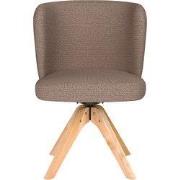 Eetkamerstoel Stan Taupe Houten Swivel - Giga Meubel