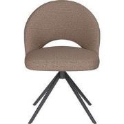 Eetkamerstoel Mick Taupe Metalen Swivel - Giga Meubel