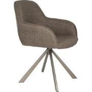 Eetkamerstoel Bruin Stof - Draaibaar - Toye - Set van 2