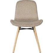 Eetkamerstoel Bruin/Naturel - Zithoogte 46cm - Lester - Set van 2