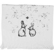 Clayre & Eef Gastendoekje 40x66 cm Wit Katoen Konijnen