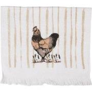 Clayre & Eef Gastendoekje 40x66 cm Wit Katoen Kip