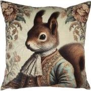 Clayre & Eef Kussenhoes 45x45 cm Beige Polyester Eekhoorn