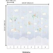 Vliegende dierenvriendjes - Kinderbehang - 292,2 cm x 280 cm - Walloha