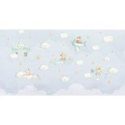 Vliegende dierenvriendjes - Kinderbehang - 389,6 cm x 280 cm - Walloha