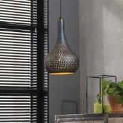 Hoyz - Hanglamp Industry Concrete -  Kegelvorm - Zwart Bruin - 25x25x1...