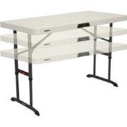 Lifetime® Kunststof Campingtafel in Hoogte Verstelbaar - 122x61x86 cm