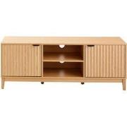 Tv-meubel met 2 open vakken en 2 deuren met geribbelde fronten L140 cm...